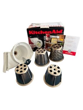 KitchenAid RVSA Stand Mixer Rotor Slicer Shredder Attachment White 4 Cones
